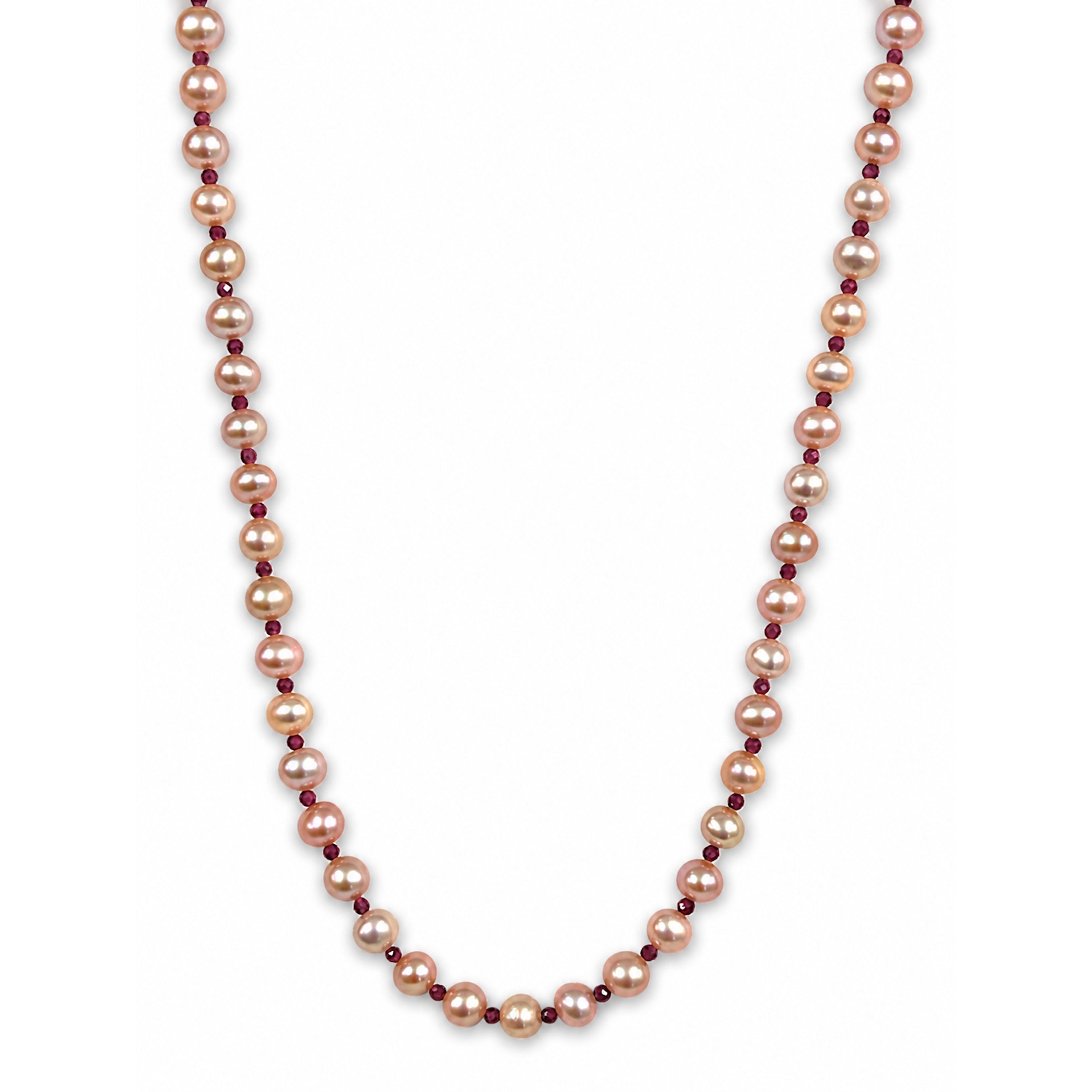14k Freshwater Pearl & Faceted Round Bead 1X1 Necklace