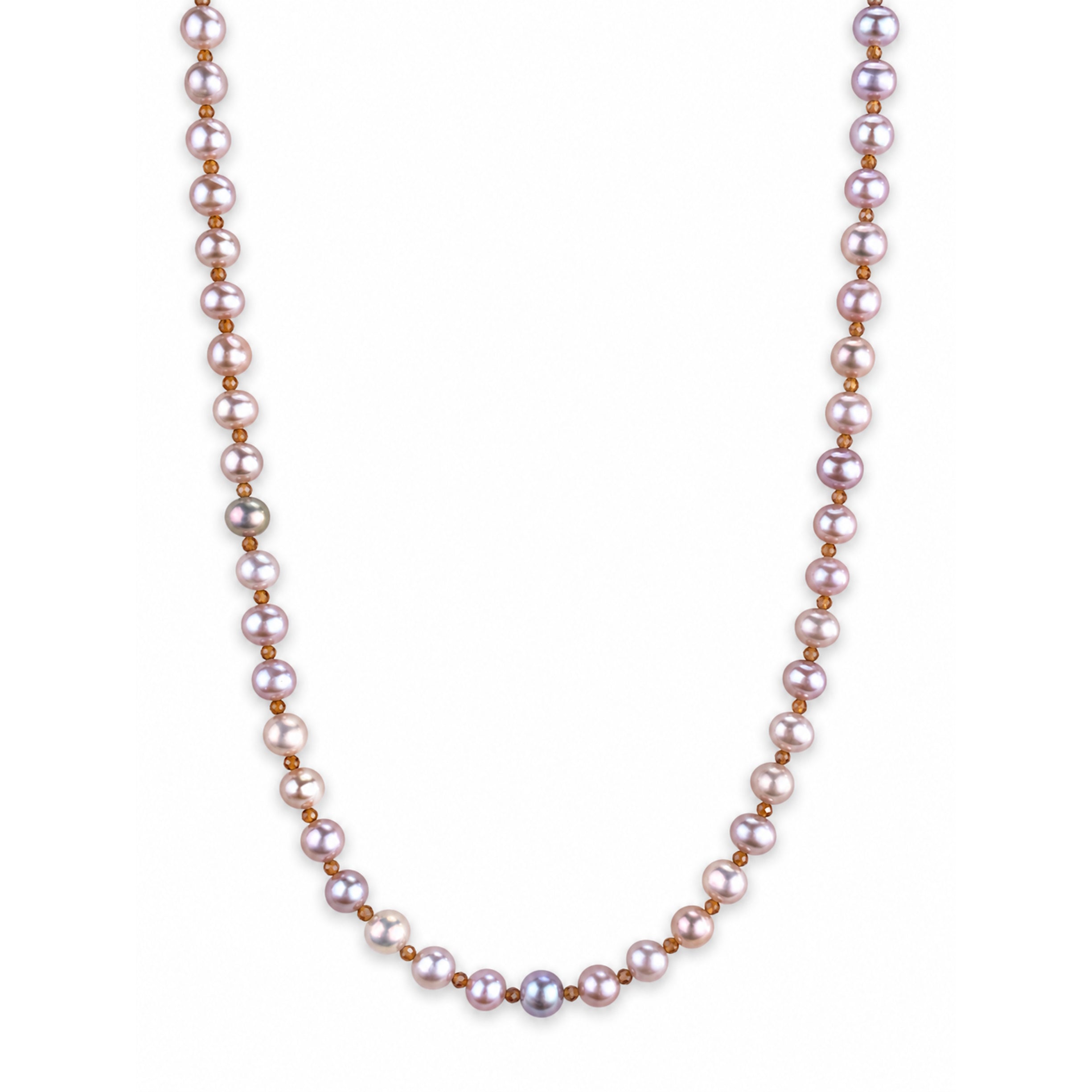14k Freshwater Pearl & Faceted Round Bead 1X1 Necklace