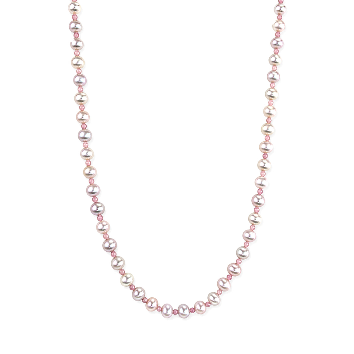 14k Freshwater Pearl & Faceted Round Bead 1X1 Necklace