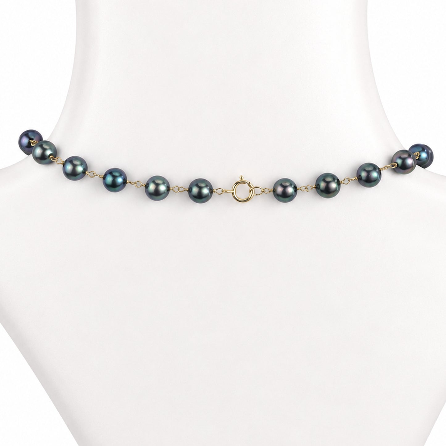 14k Peacock Pearl Link Necklace