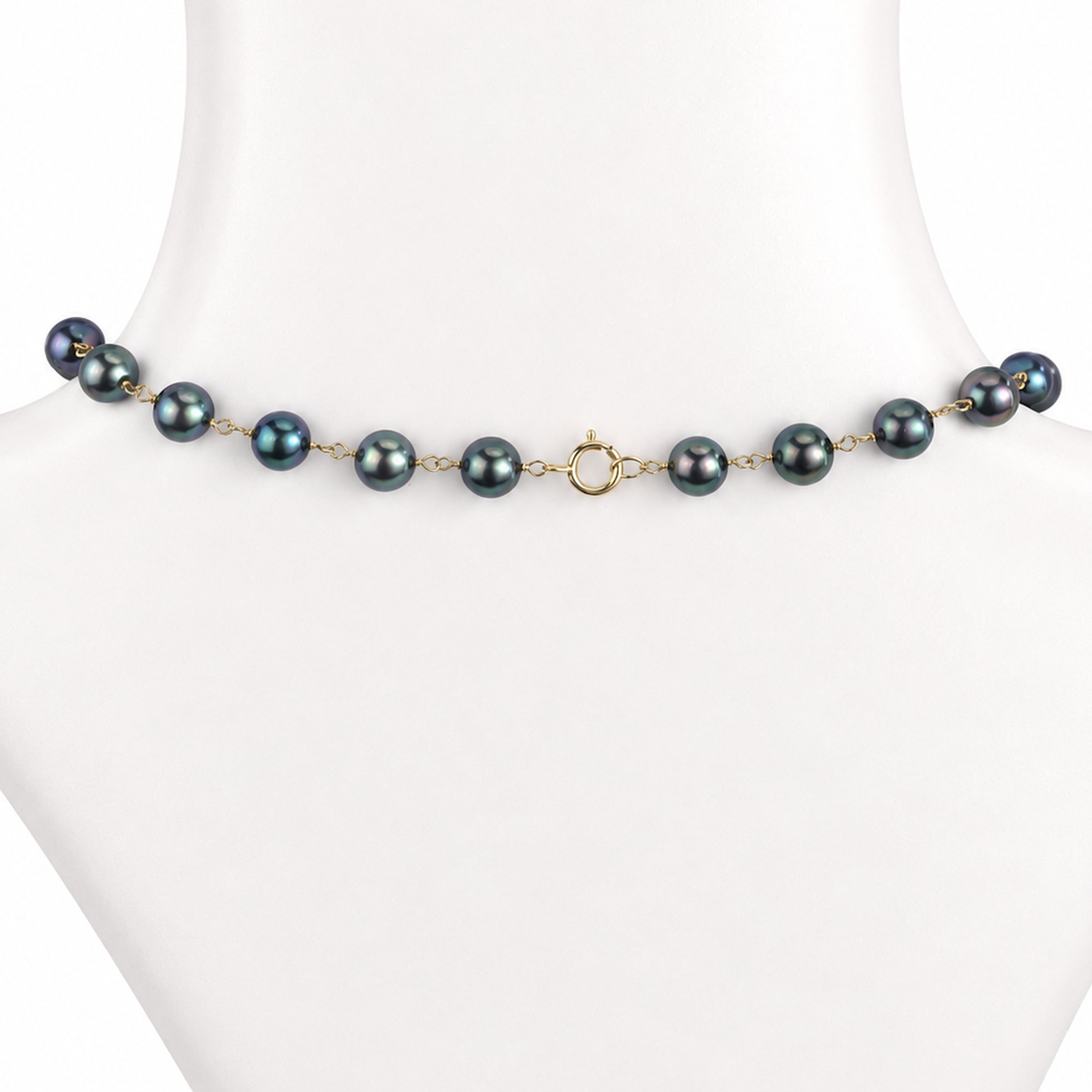 14k Peacock Pearl Link Necklace