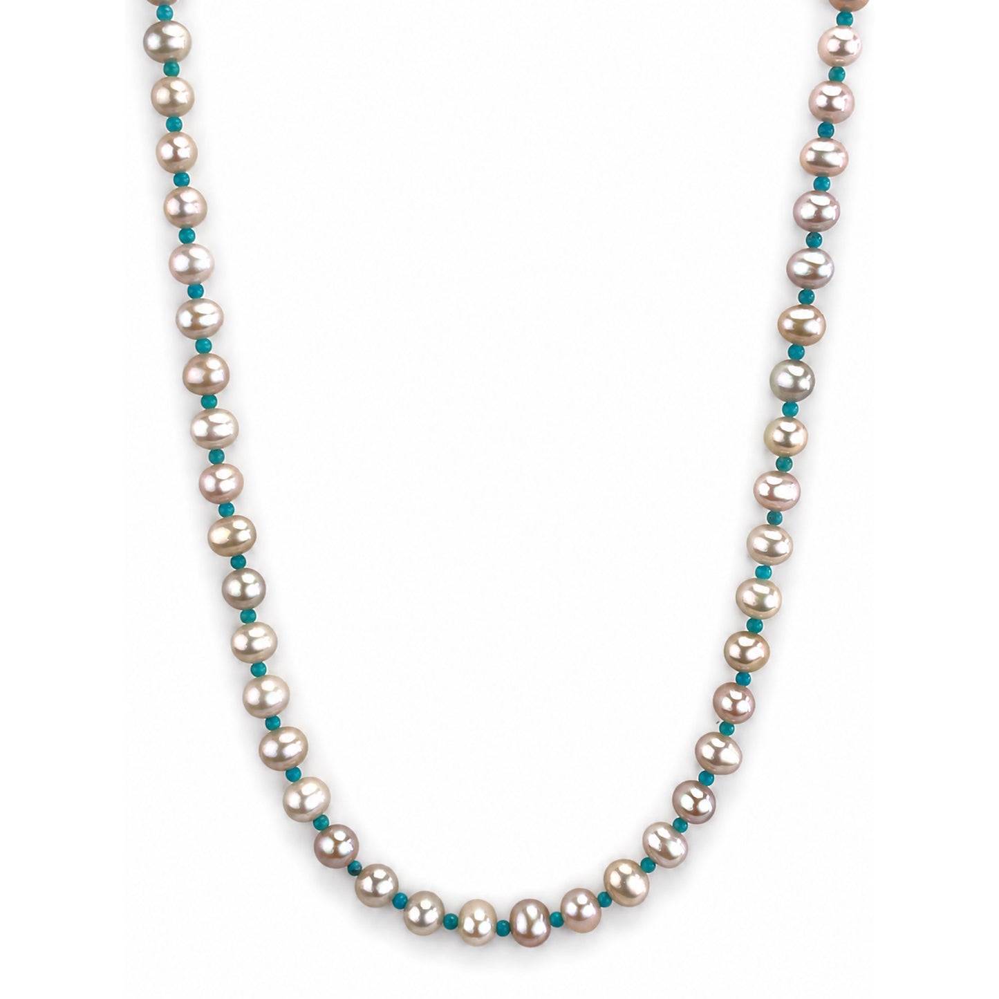 14k Freshwater Pearl & Faceted Round Bead 1X1 Necklace