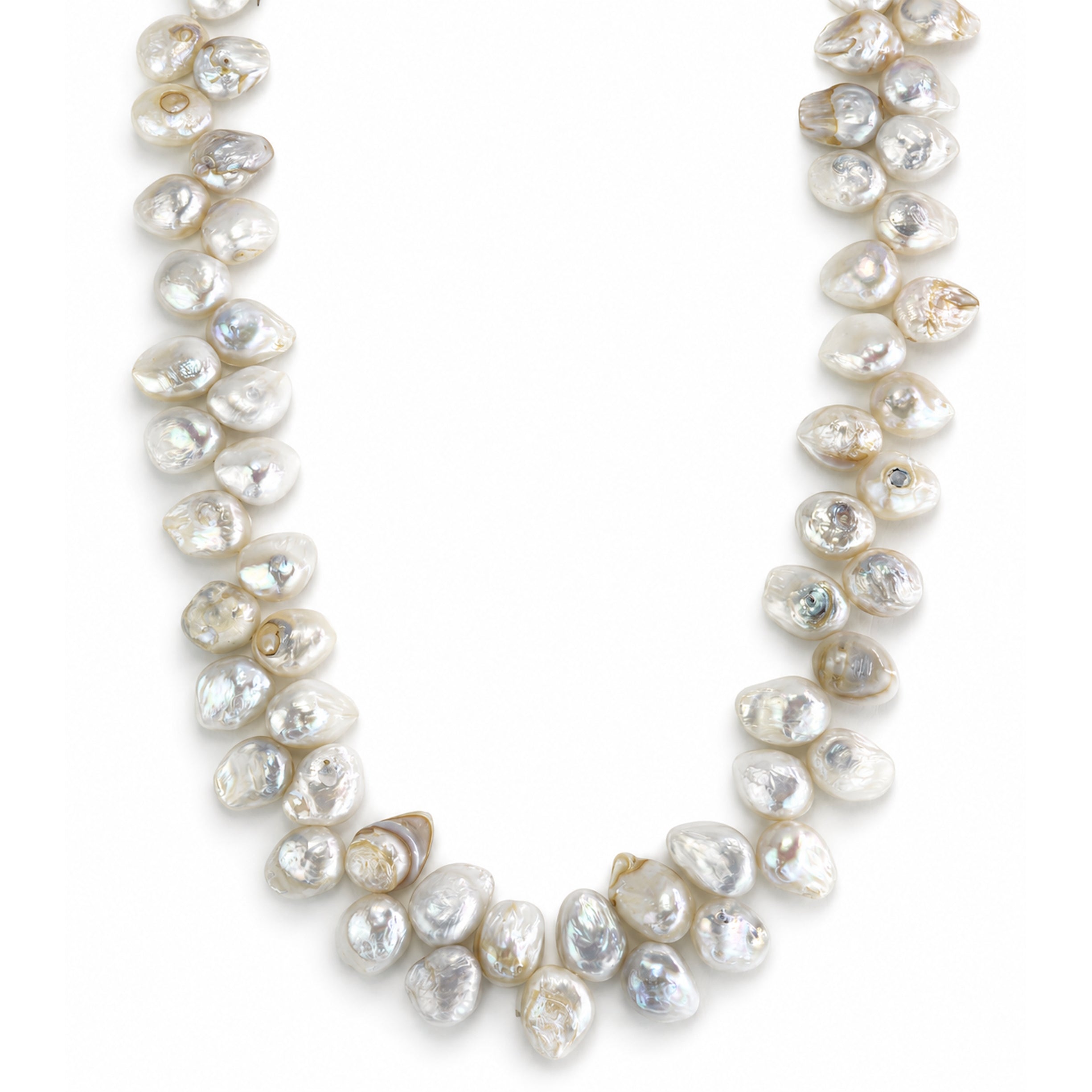 14k Natural Shell Blister Pearl Necklace