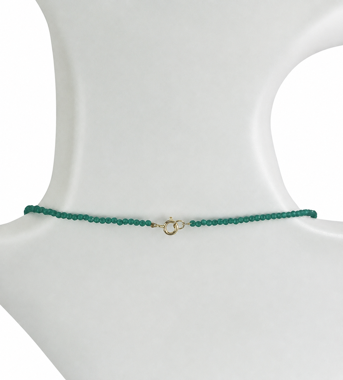 14k Green Onyx Pearl Cross Center Necklace