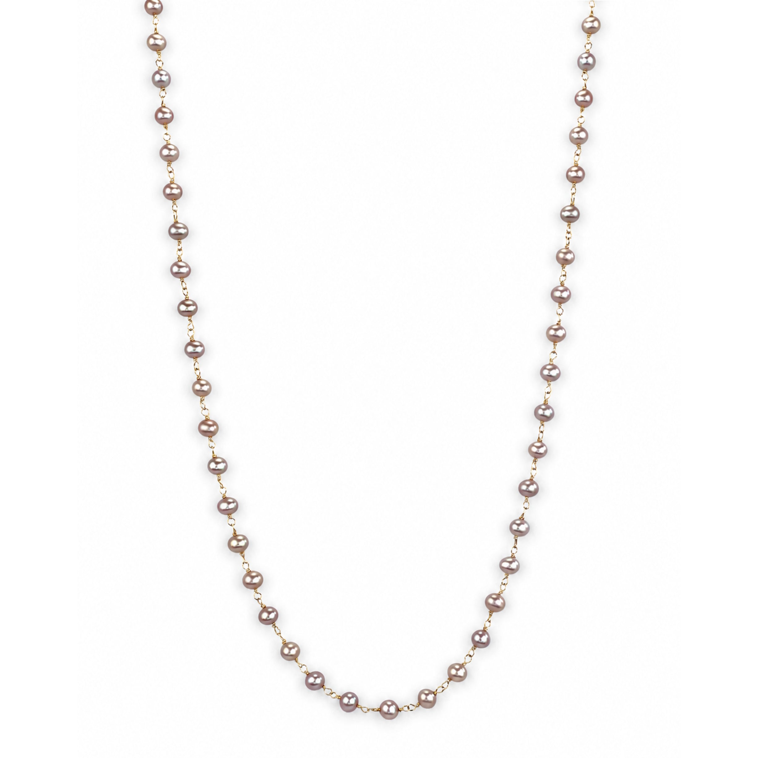 14k Natural Pink Pearl Link Necklace