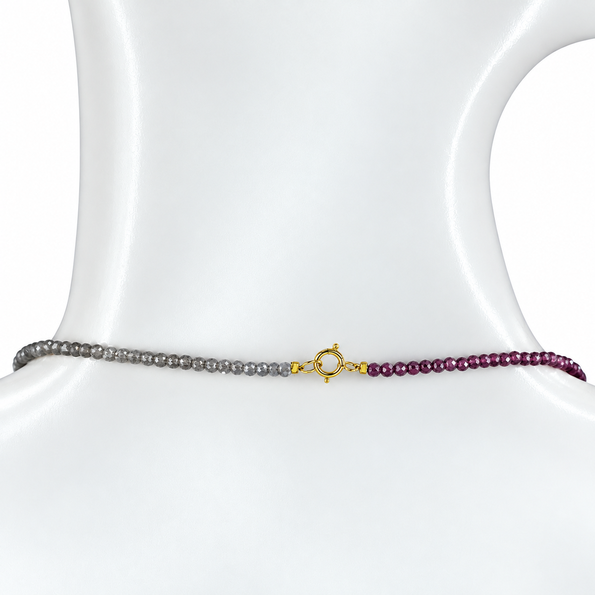 14k Bi-Color Gemstone Oval Pearl Center Necklace