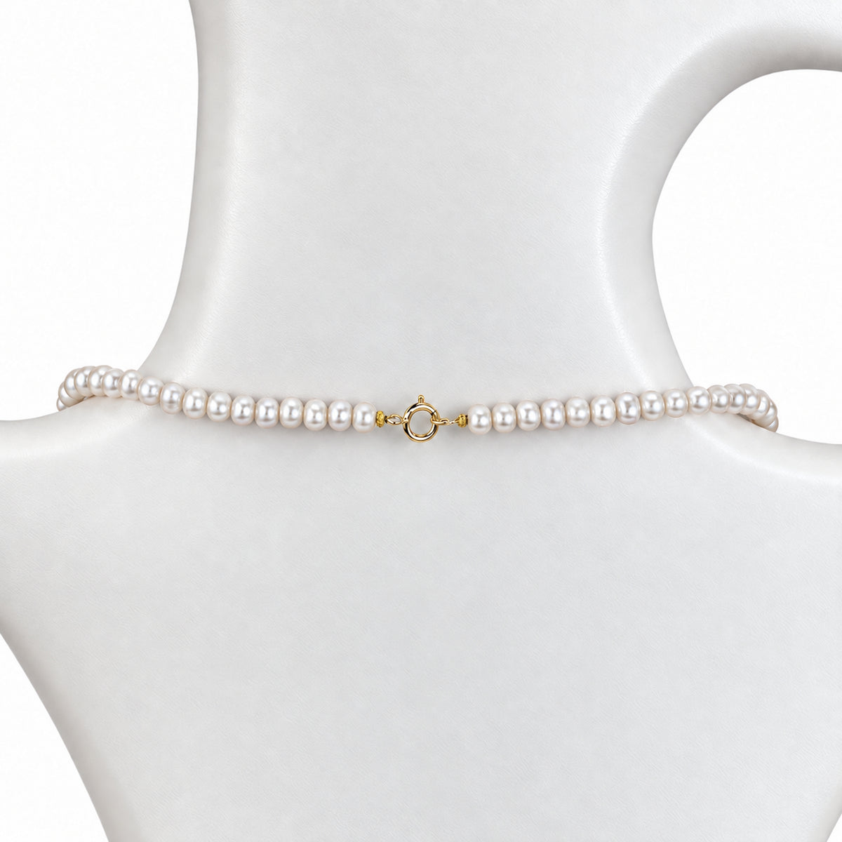 14k White Pearl Multi Gemstone 5 Station Necklace