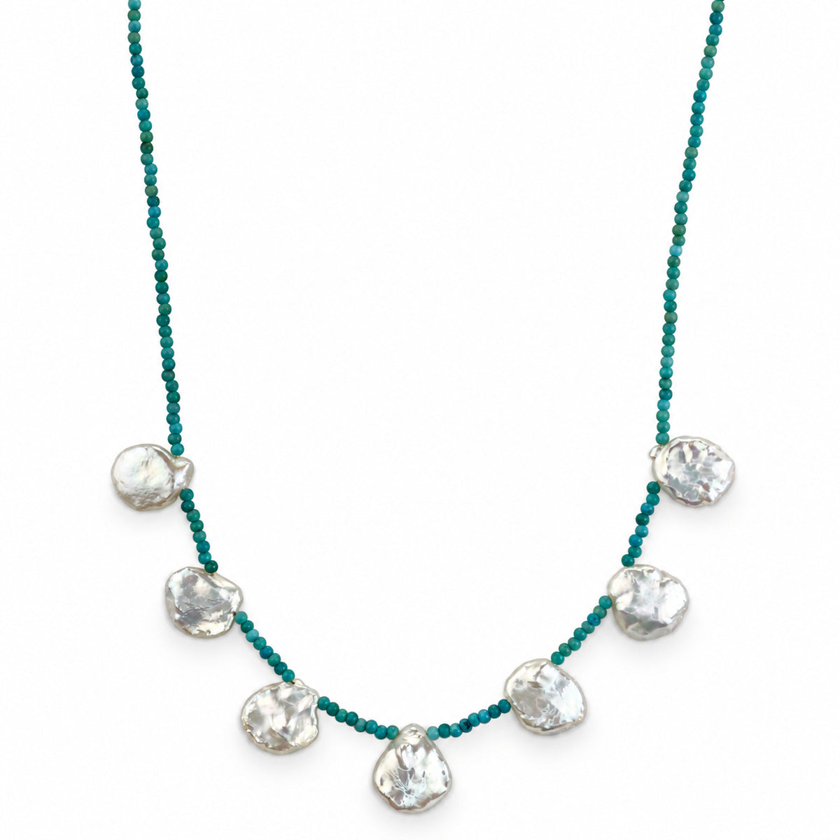 14k Multi Gemstone Keshi Pearl Necklace