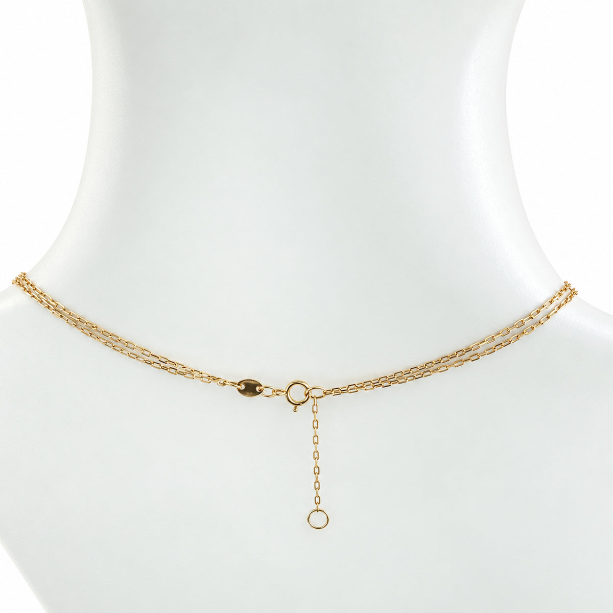 14k White Pearl Gold Ball 2 Row Slider Necklace