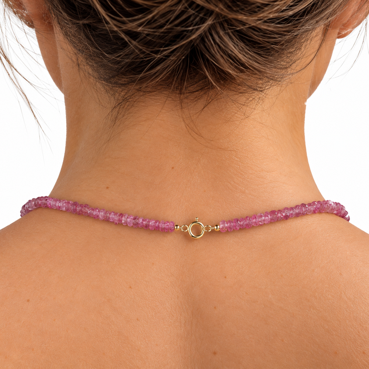 14k Multi Gemstones White Pearl 4 Gold Ball Center Necklace