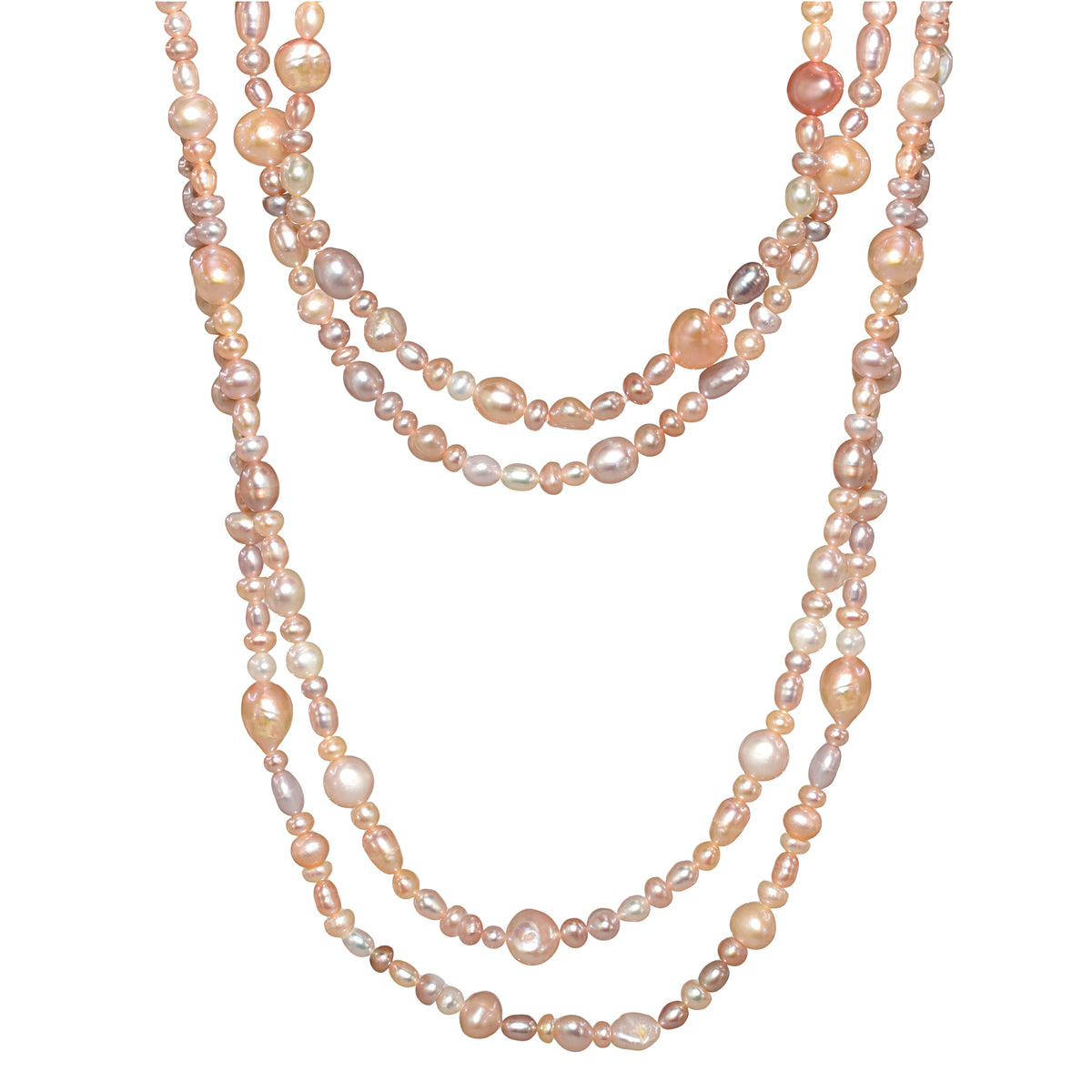 Light Pink Freshwater Pearl Necklace 72" Endless
