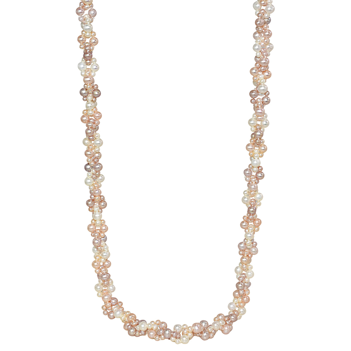 Multi Pink Natural Color Fresh Water Pearl Necklace 32" 3.5-5.5MM