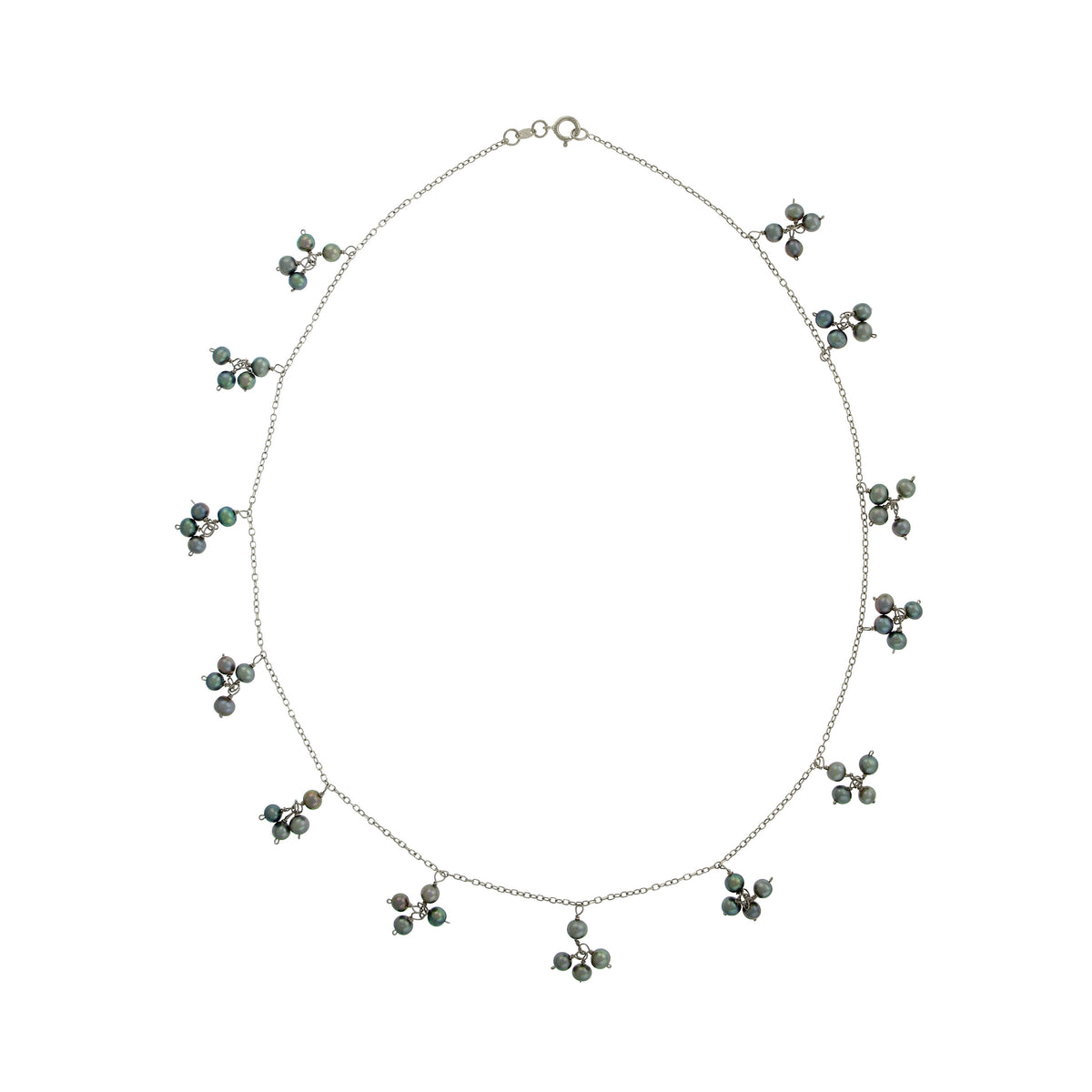 14k Grey Freshwater Pearl Gold Chain Necklace