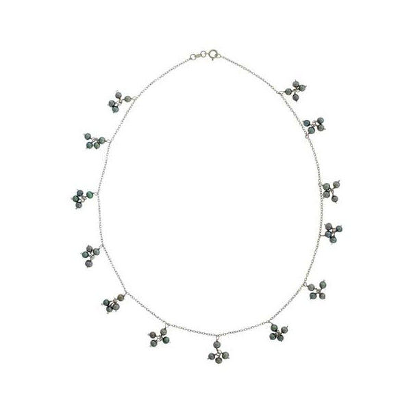 14k Grey Freshwater Pearl Gold Chain Necklace
