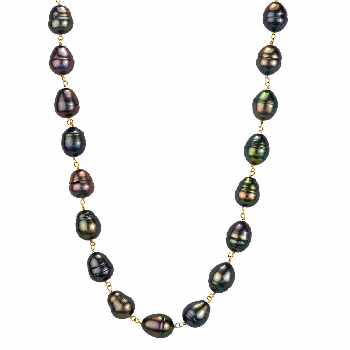 14k Peacock Baroque Freswater Pearl Necklace