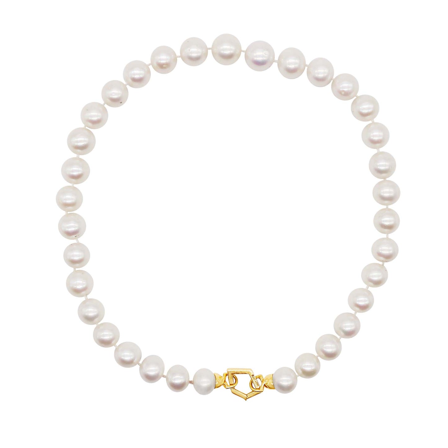 14k White Pearl Fancy Clasp Necklace