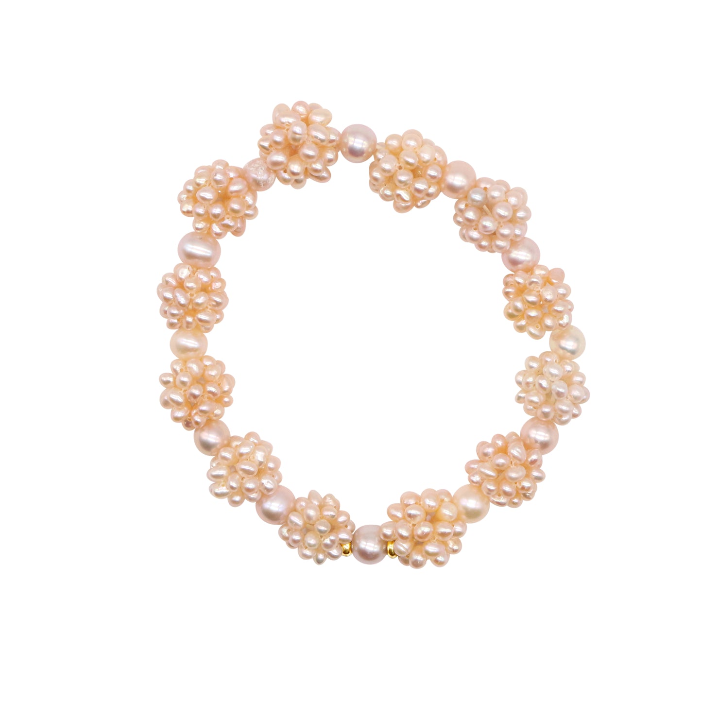 14k Pink Freshwater Pearl Popcorn Stretch Bracelet 7.5" Pink