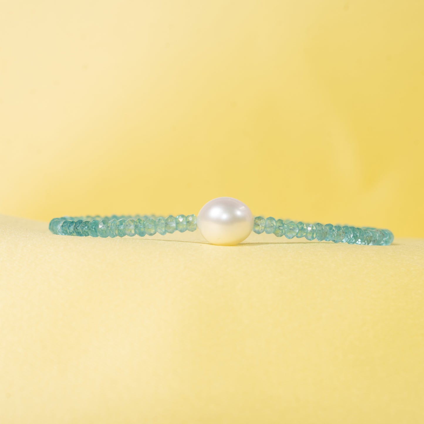 14k Gemstones with White Freshwater Pearl Bracelet