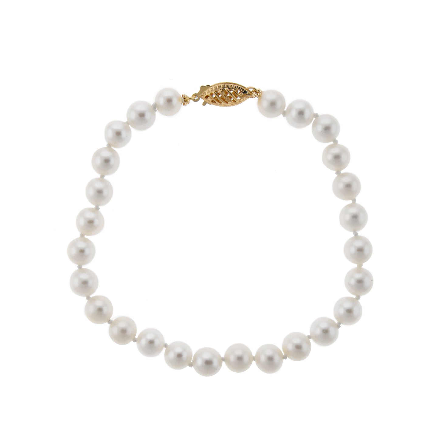 14k White Freshwater Cultured Pearl Bracelet