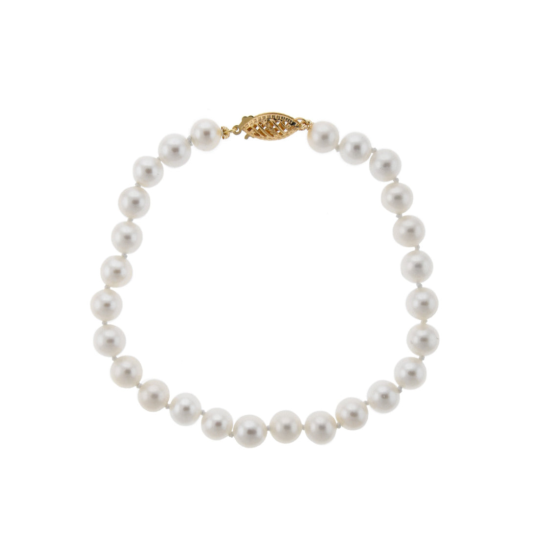 14k White Freshwater Cultured Pearl Bracelet