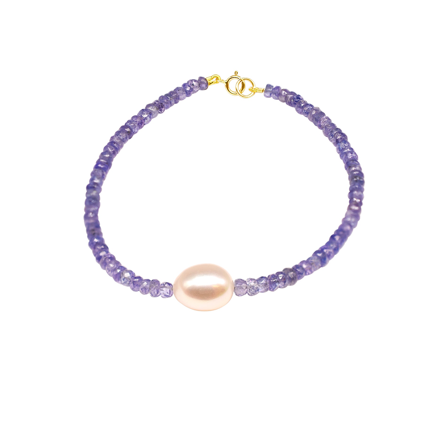14k Gemstones with Freshwater Pearl Bracelet