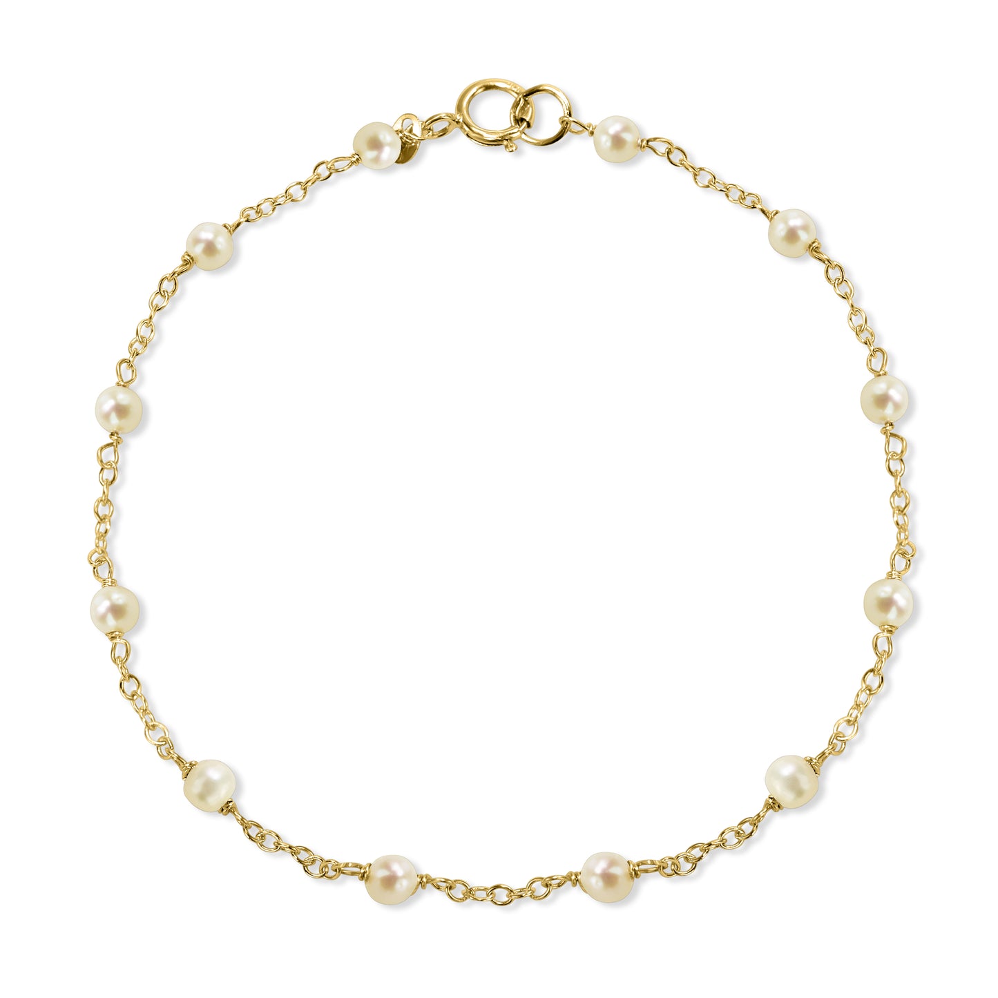 14k Gemstones and Pearl Bracelet