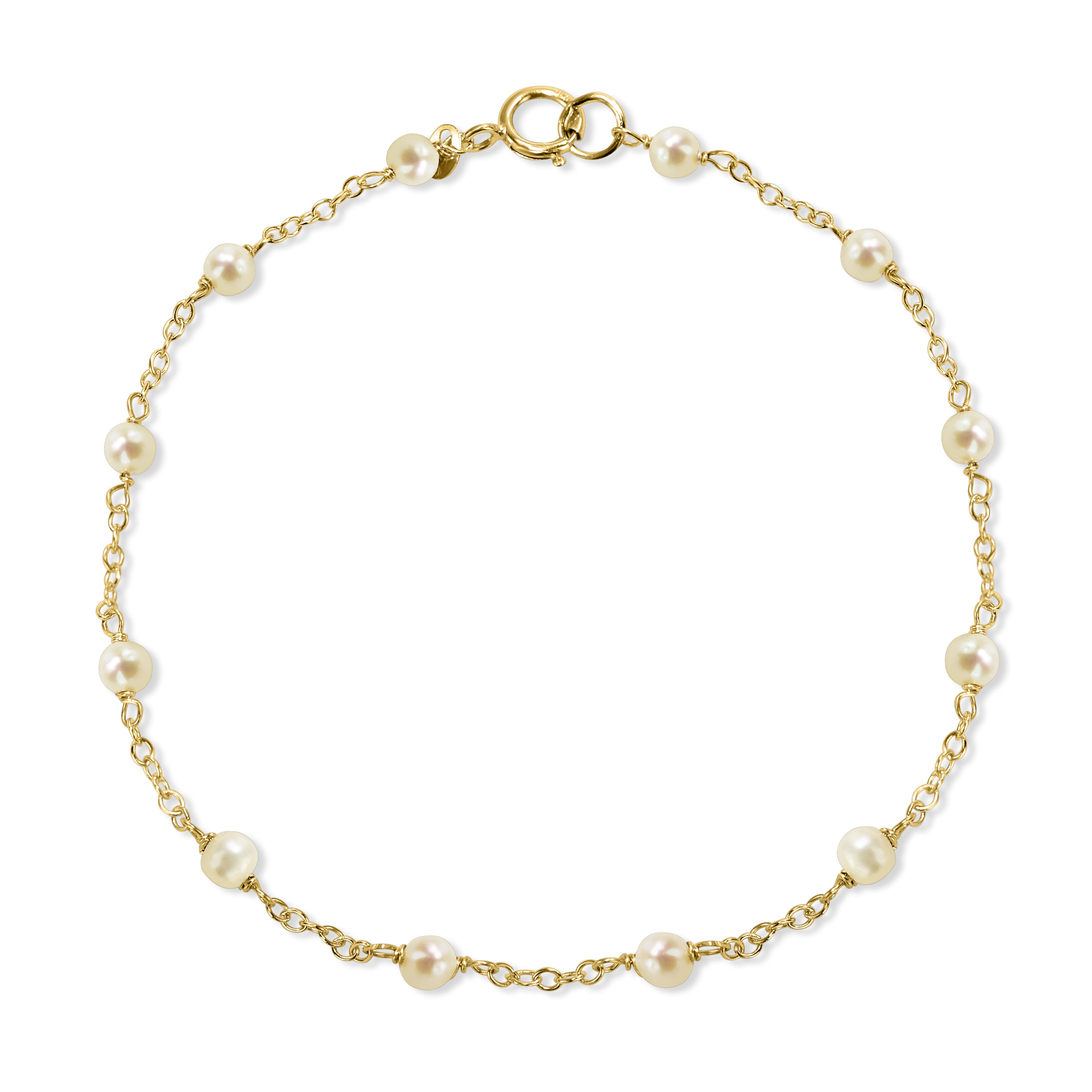 14k Gemstones and Pearl Bracelet