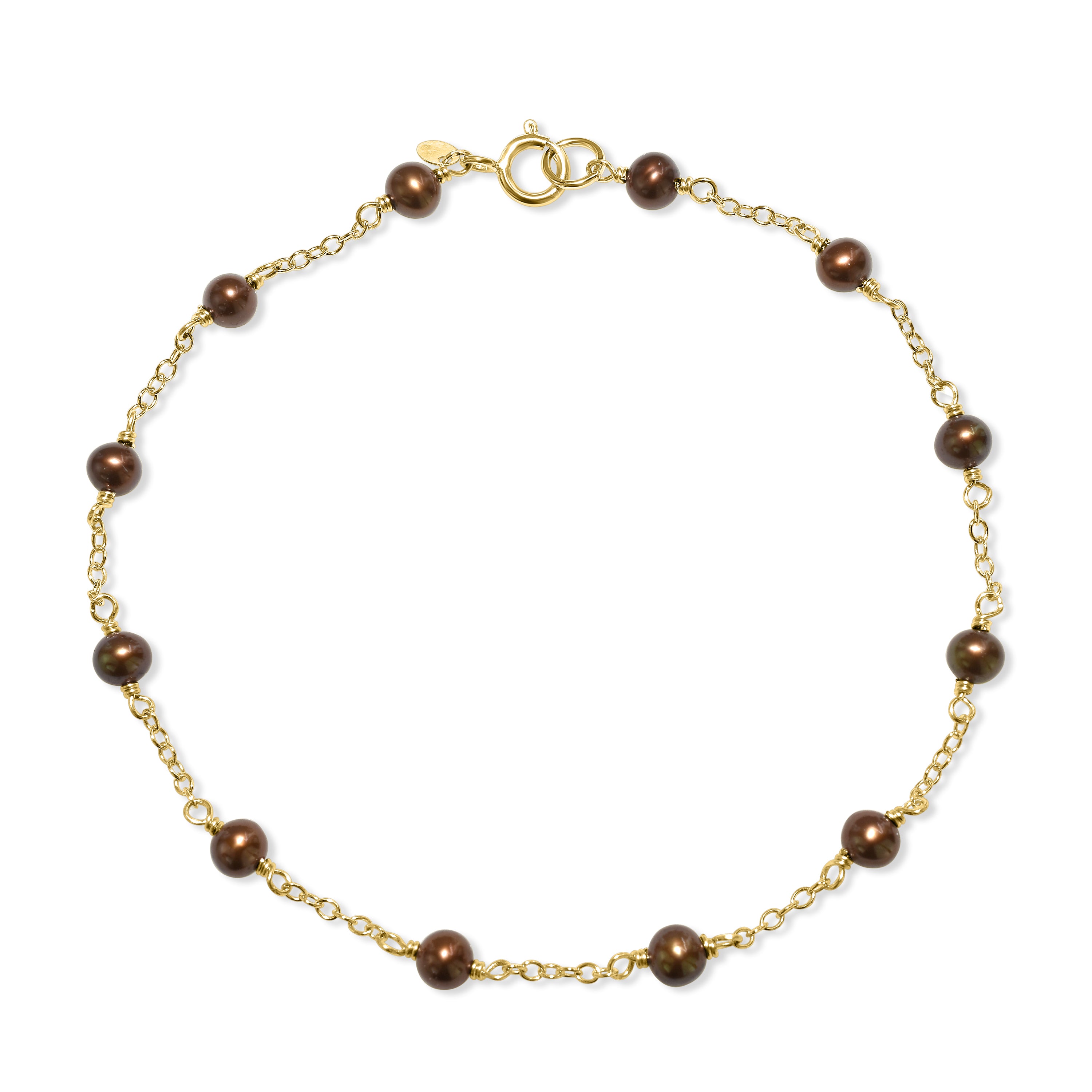 14k Gemstones and Pearl Bracelet