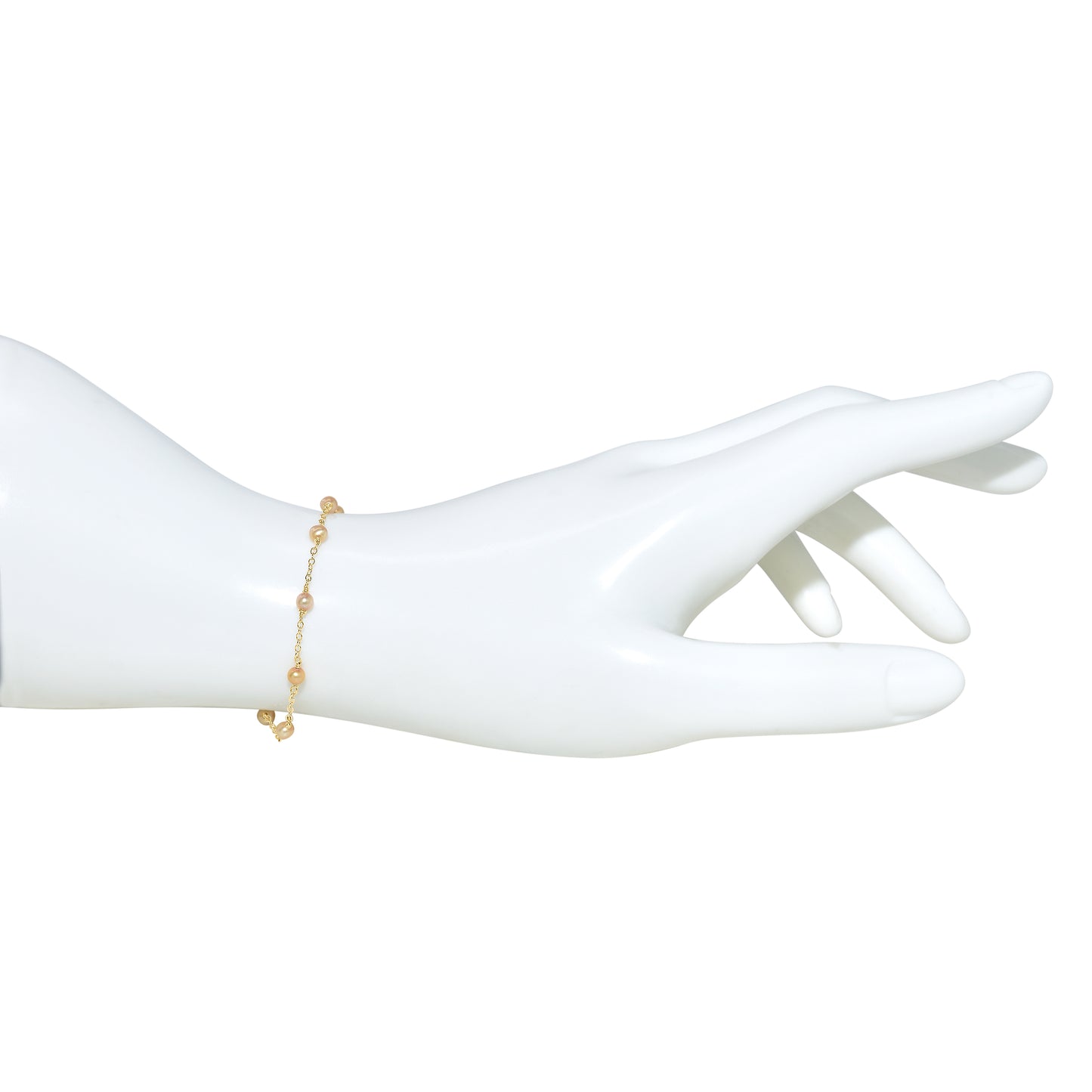 14k Champagne Pearl Link Bracelet