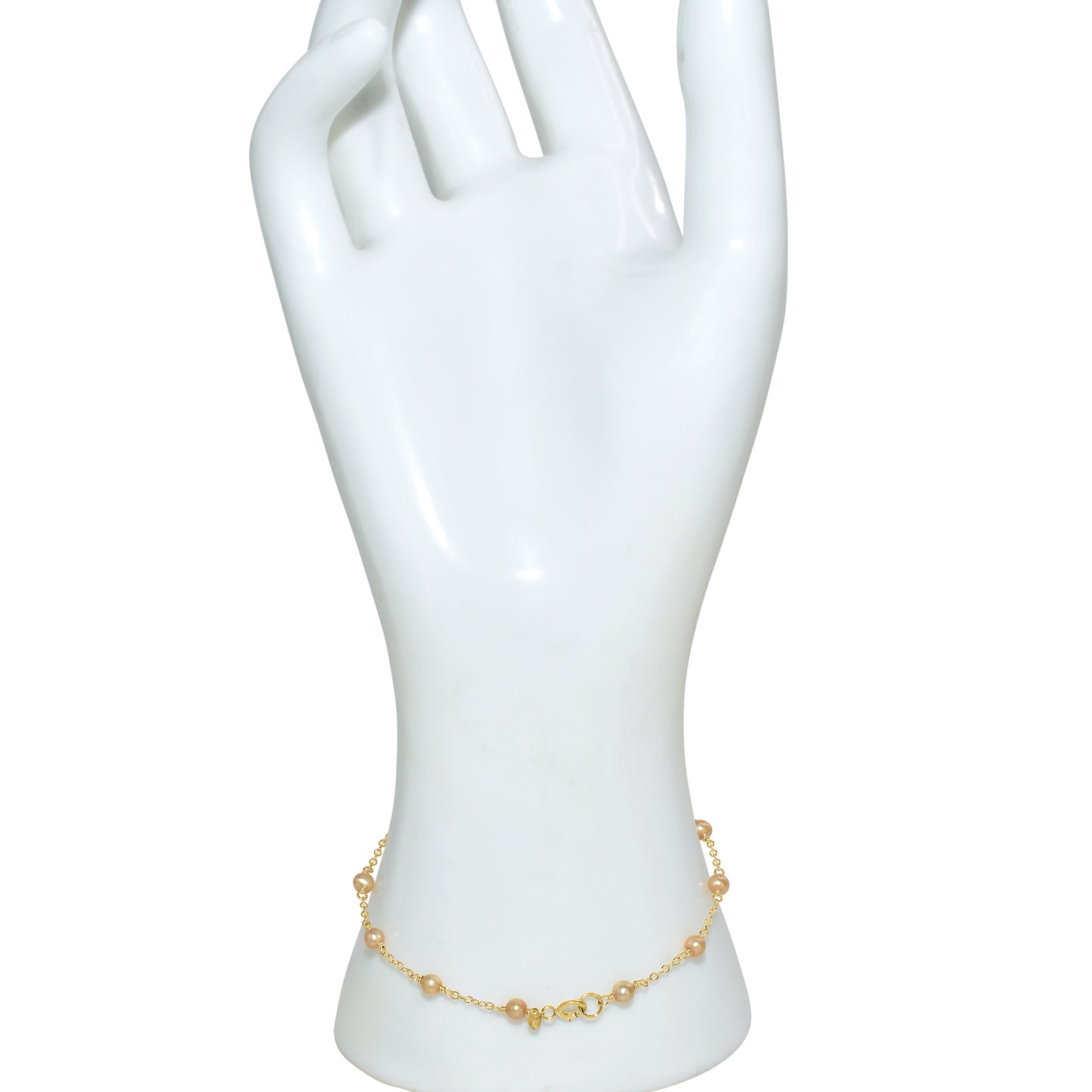 14k Champagne Pearl Link Bracelet