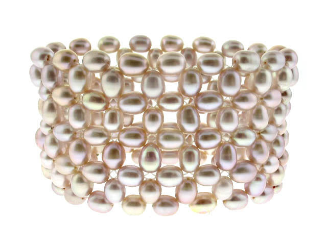 Natural Pink Rice Fresh Water Pearl Strech Bracelet