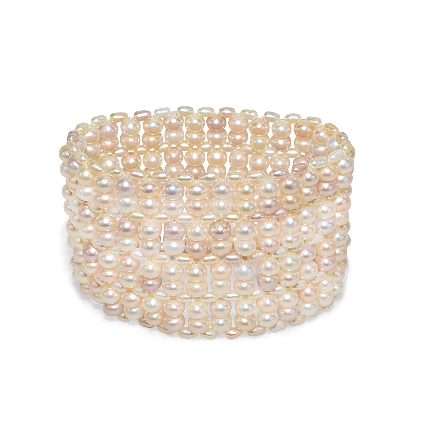 Multi Pink Lavender White Fresh Water Pearl Stretch Bracelet