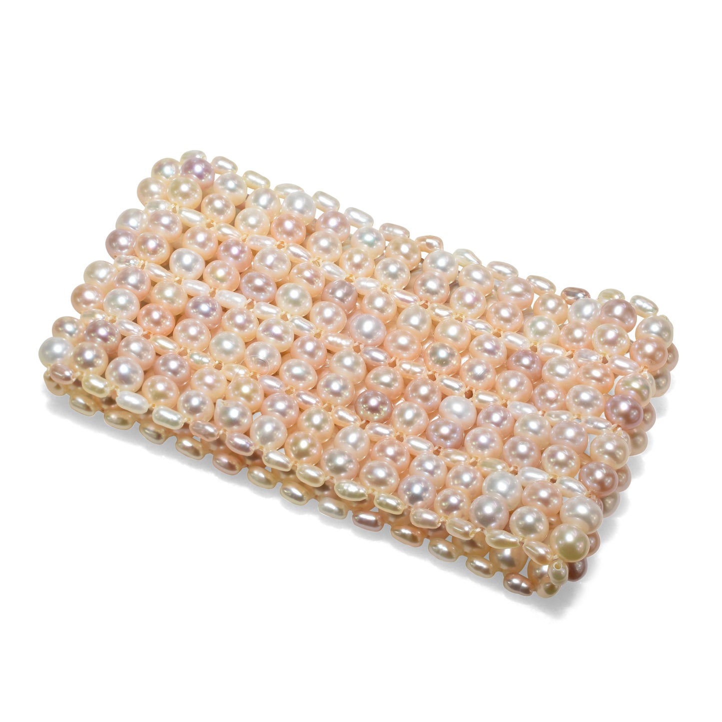Multi Pink Lavender White Fresh Water Pearl Stretch Bracelet