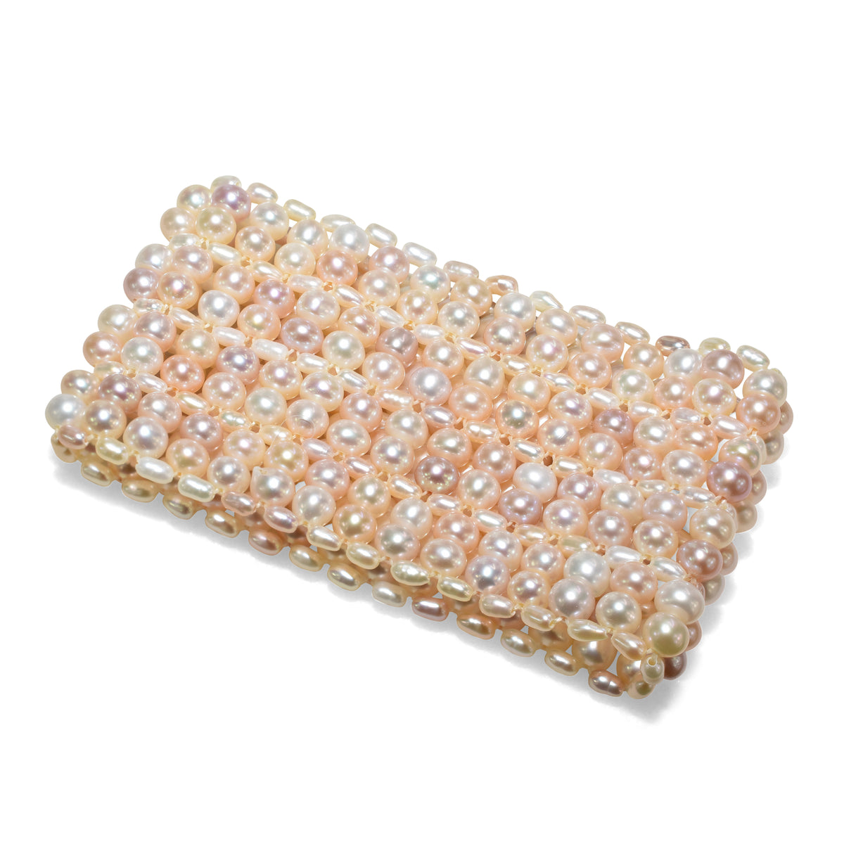 Multi Pink Lavender White Fresh Water Pearl Stretch Bracelet