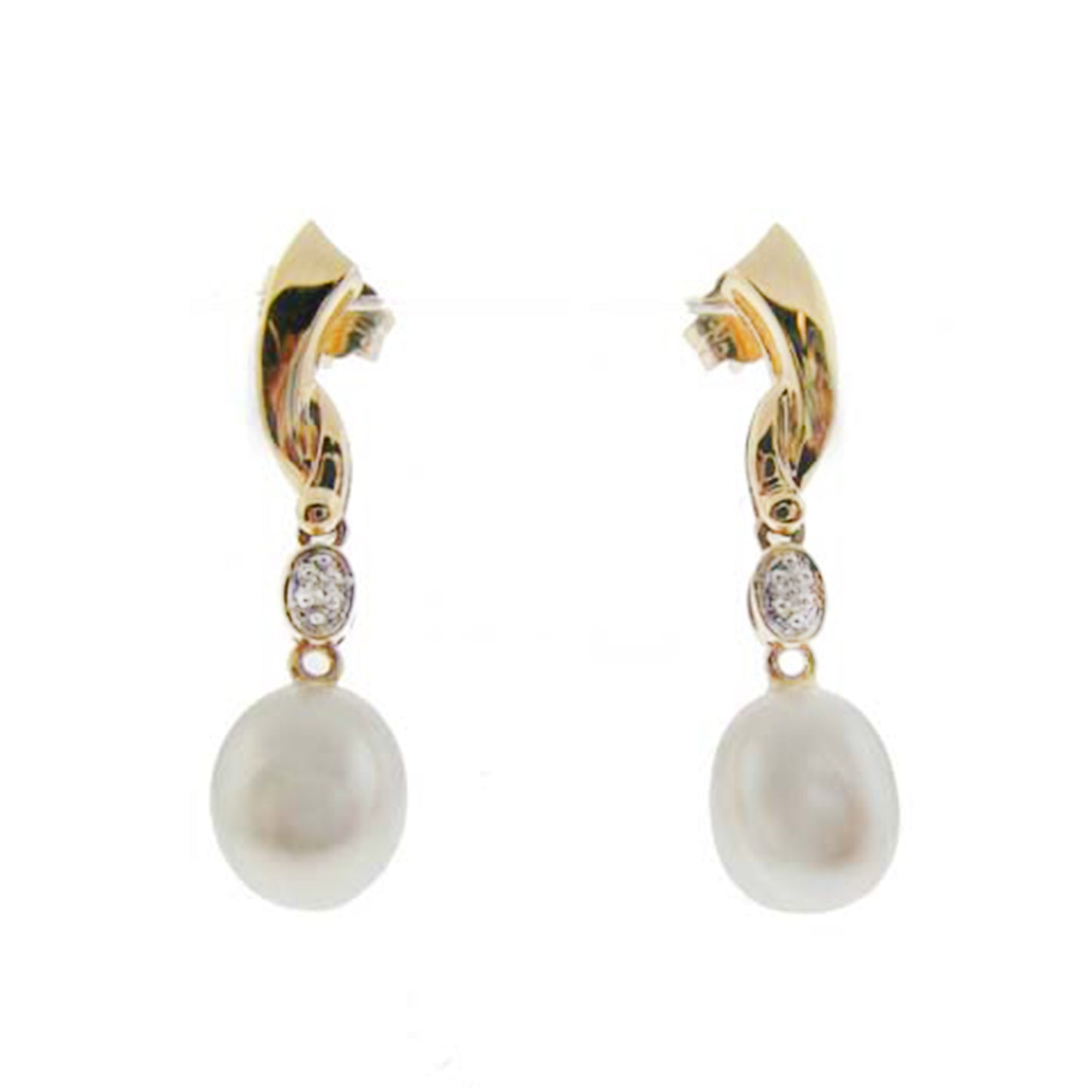 14k Yellow FWP Diamond Earring