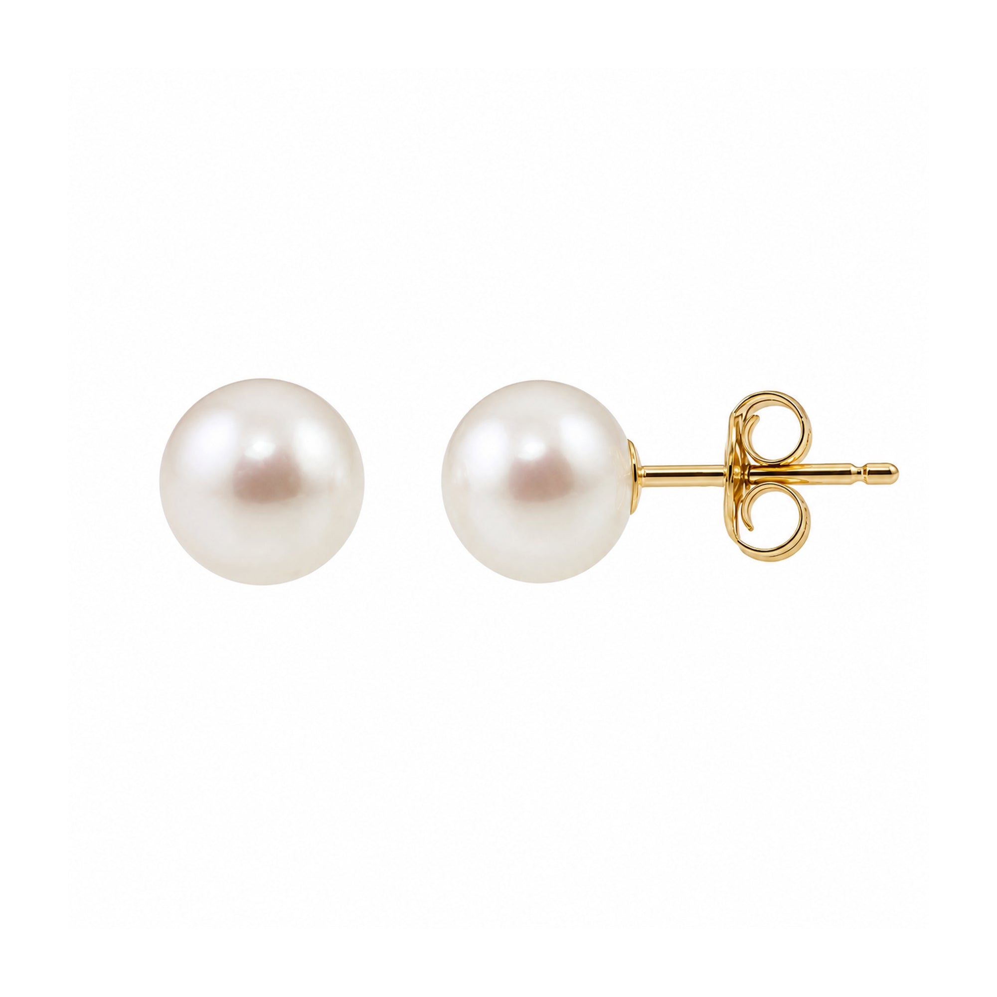 14k White Fresh Water Cultured Pearl Stud Earring