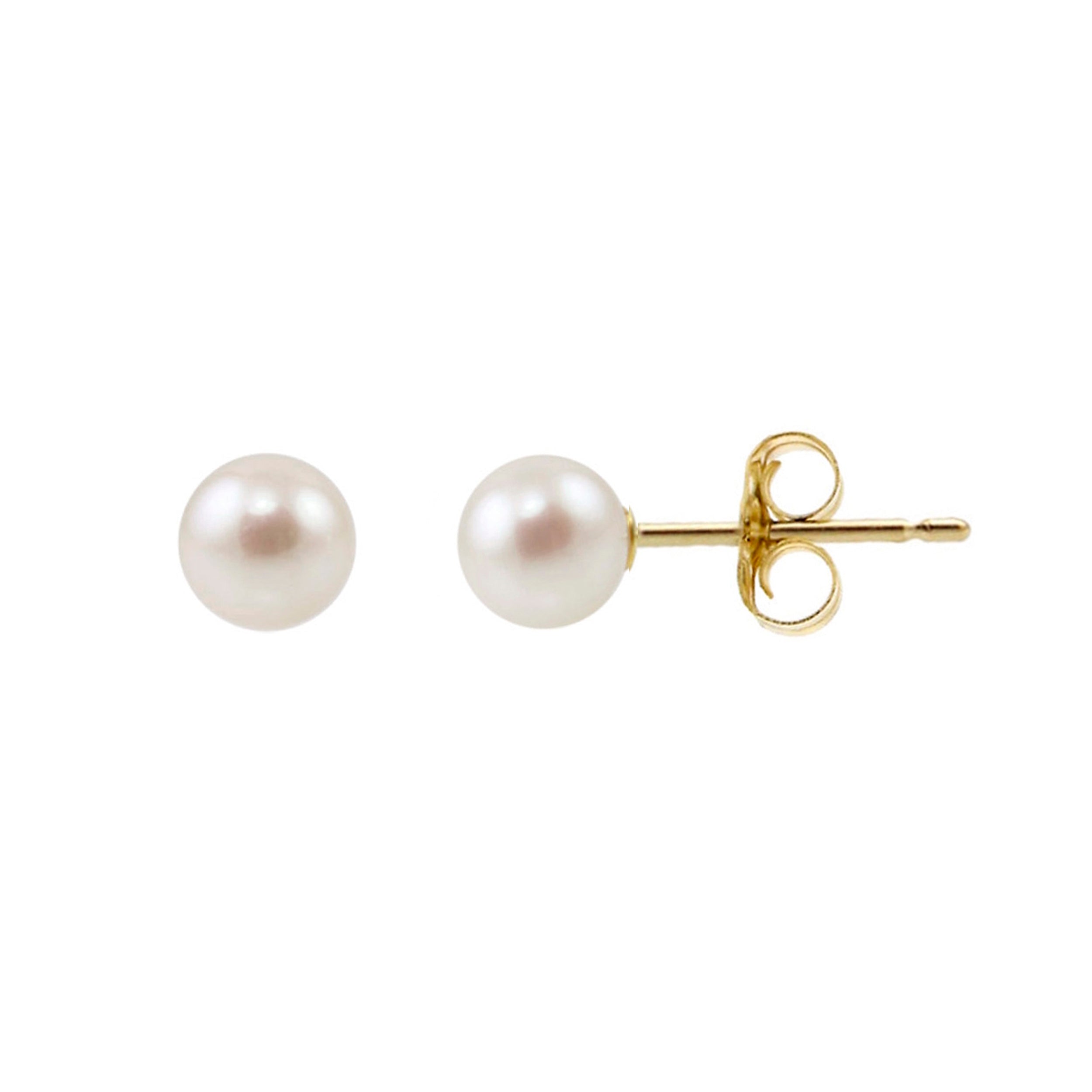 14k White Cultured Pearl Stud Earring