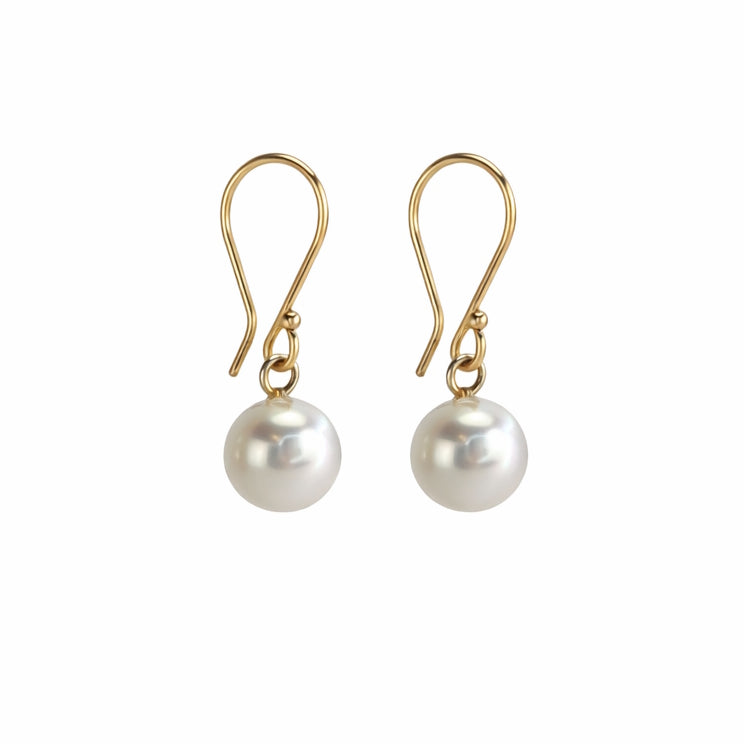 14k White Pearl Hook Earring