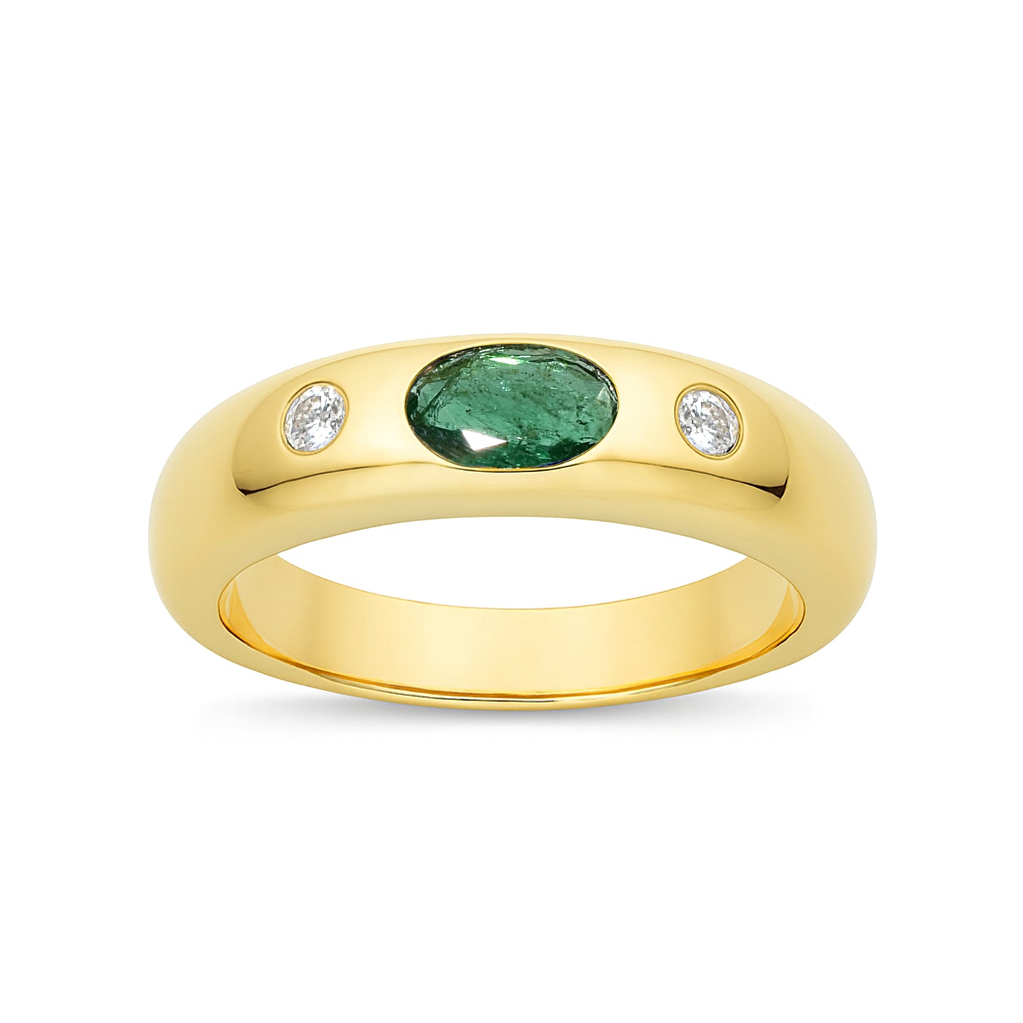 18k Light Blue Sapphire, Ruby, Emerald and Diamond Etoile Ring
