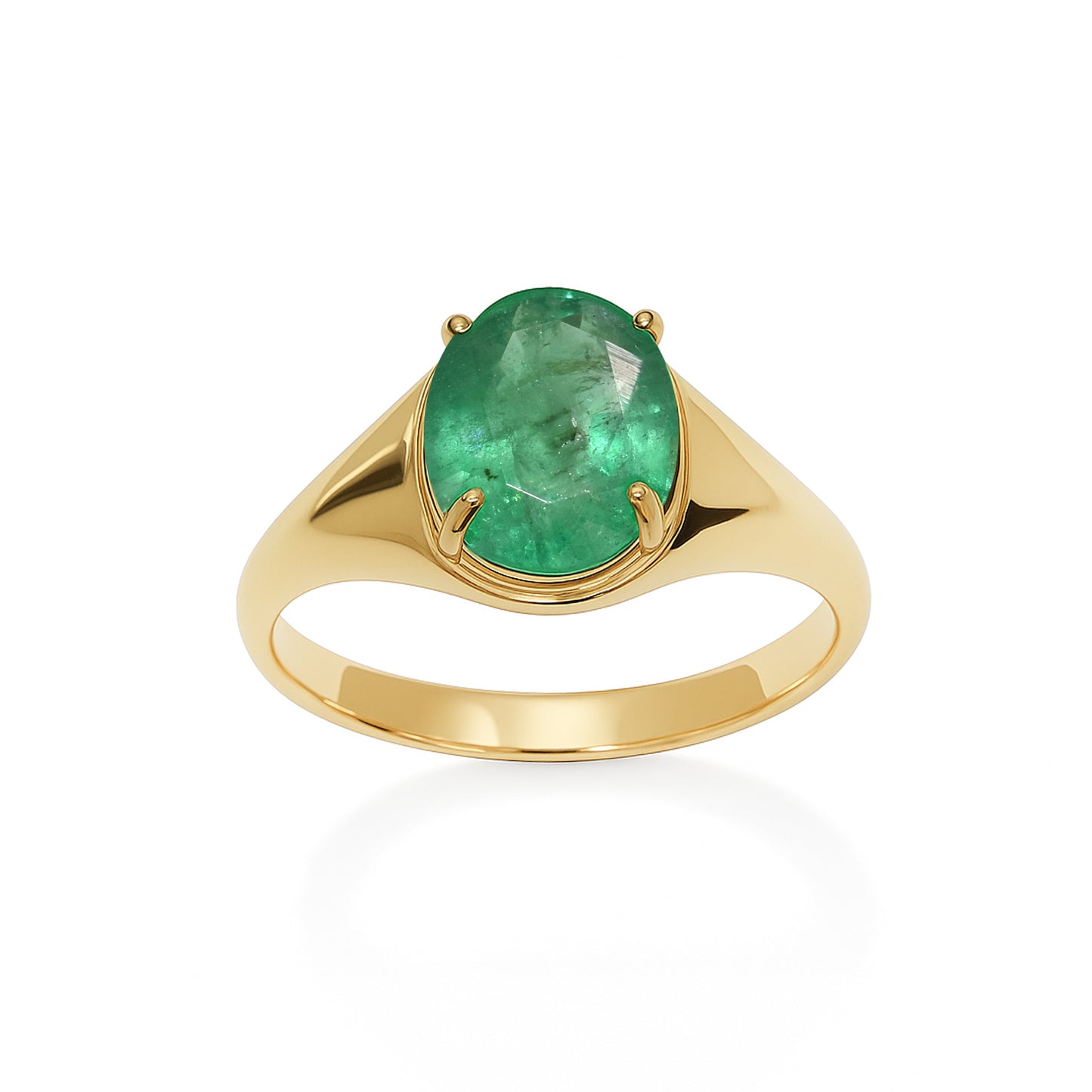 18k Emerald Ruby Oval Cut Ring