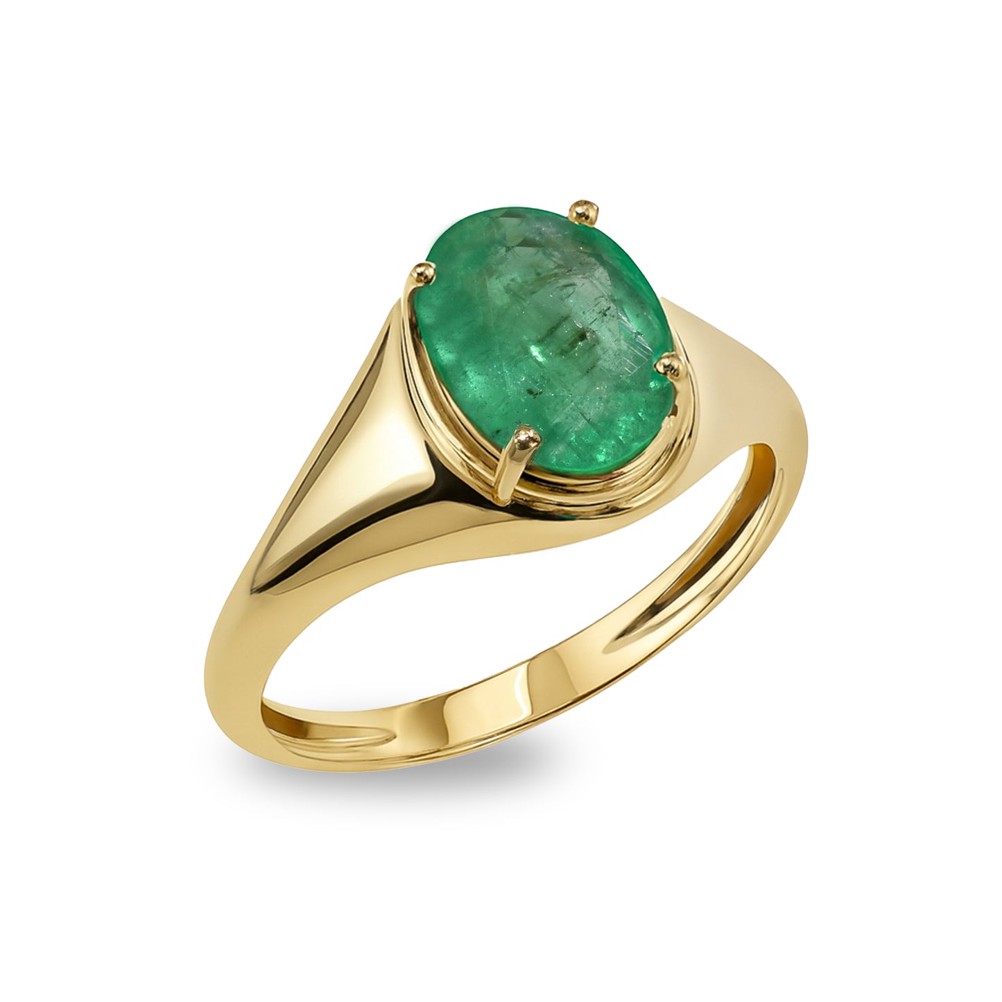 18k Emerald Ruby Oval Cut Ring