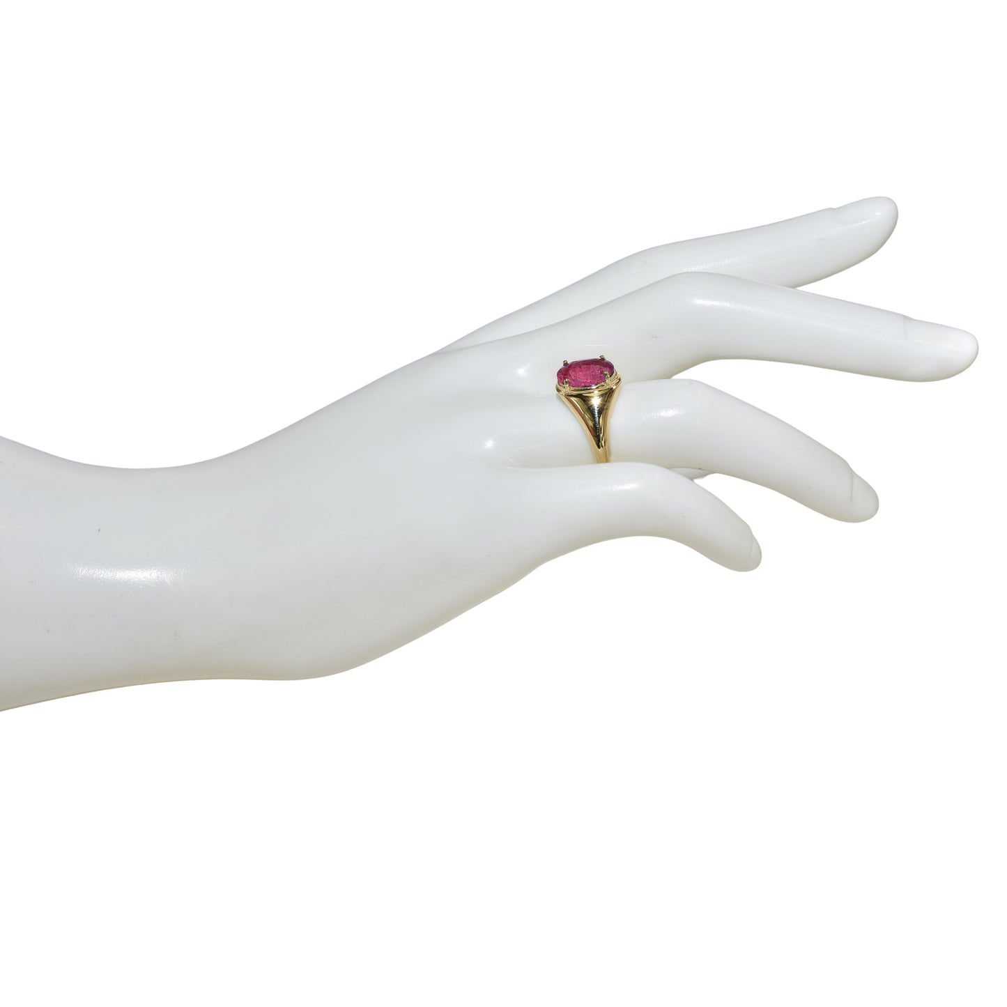 18k Emerald Ruby Oval Cut Ring