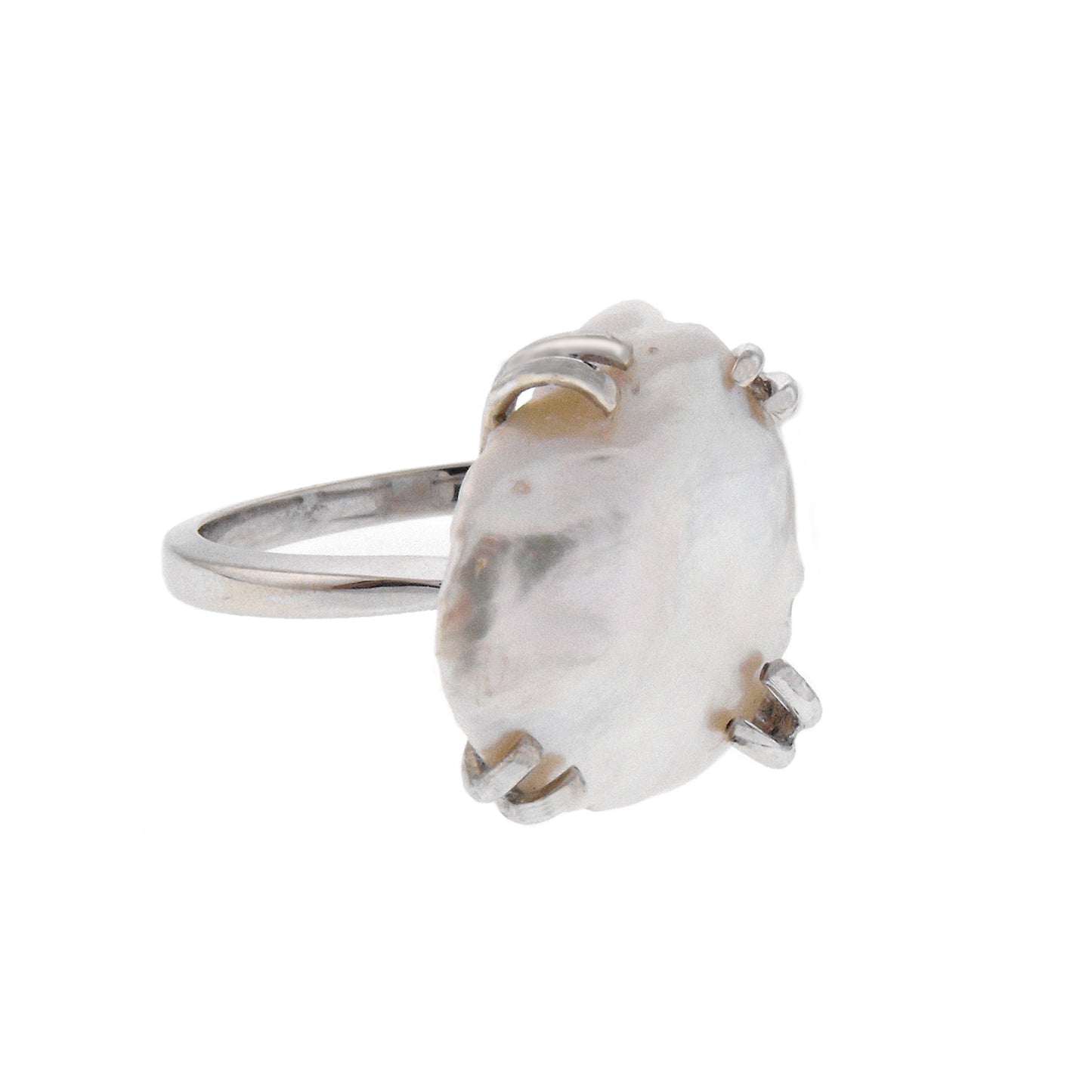 14k White Gold and Keshi Pearl