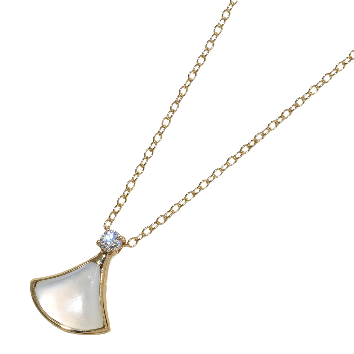 14k Gemstone Lab Grown Diamond Fan Necklace