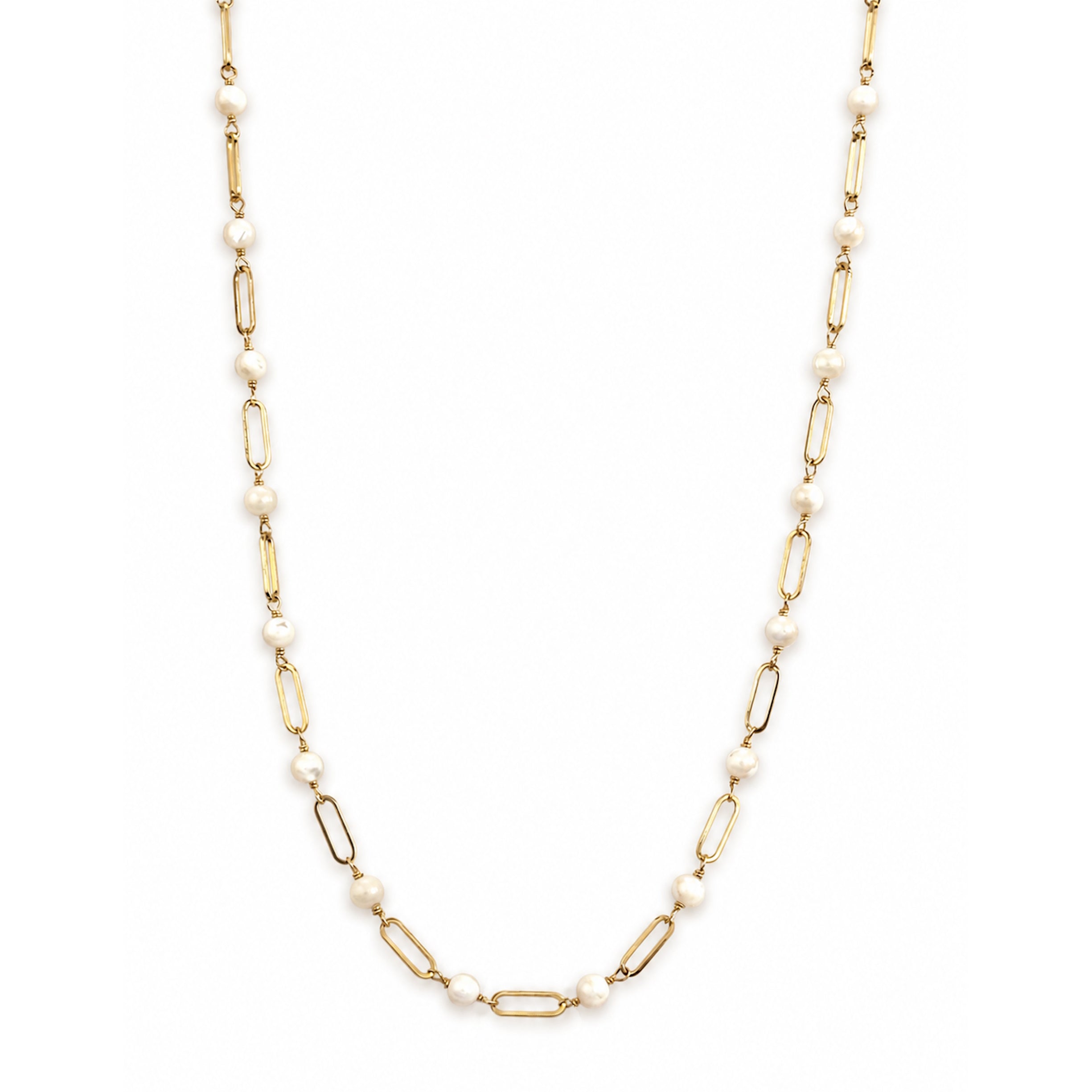 14k Gemstones Paperclip 1x1 Necklace