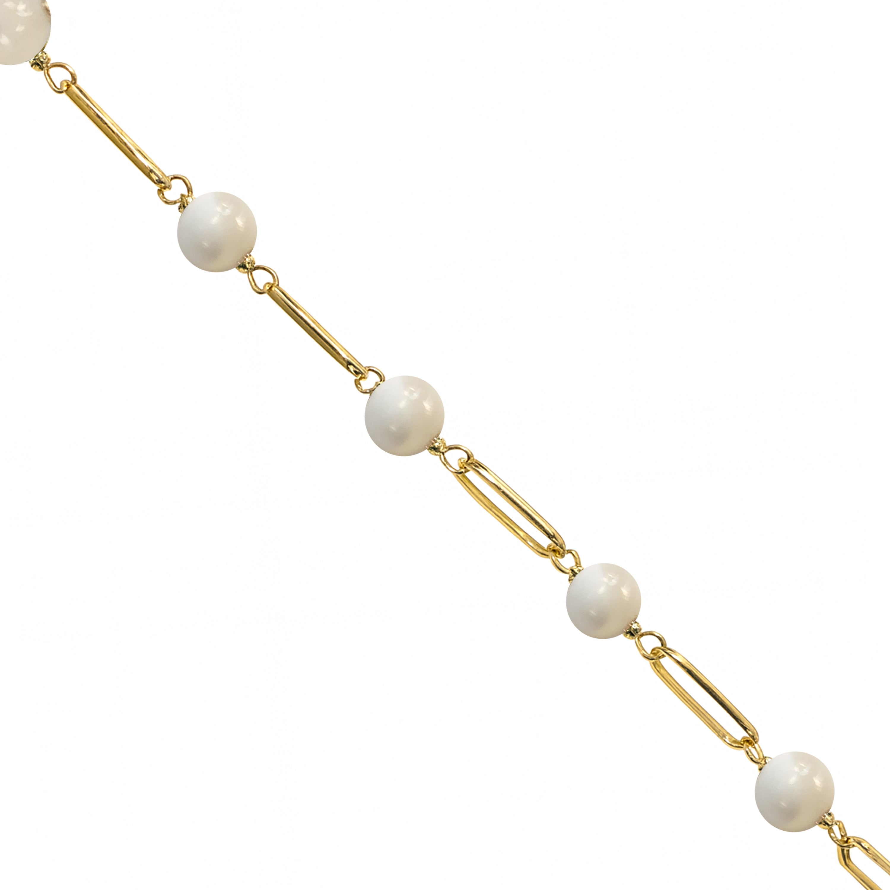 14k Paperclip and Gemstone Bracelet