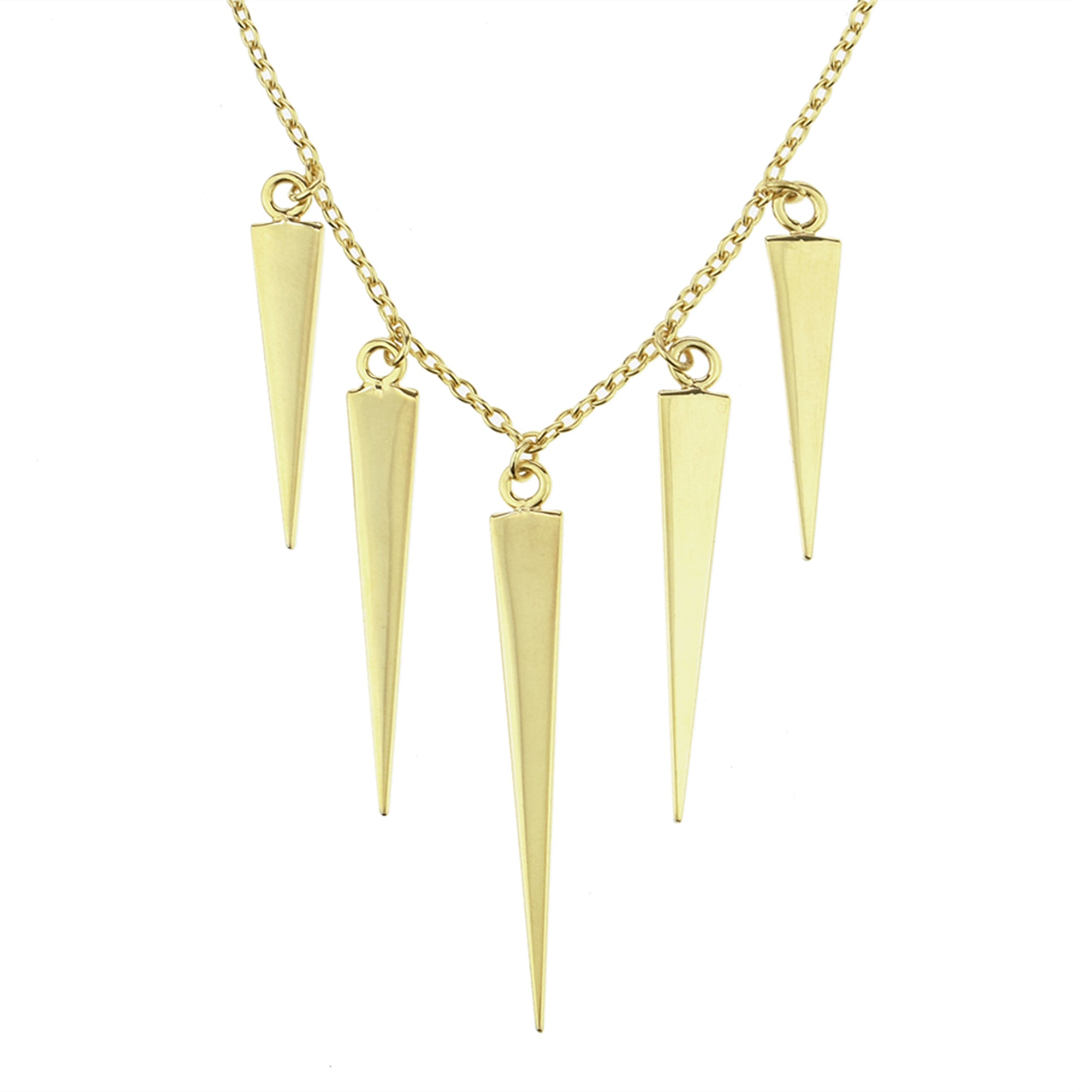 Séchic 14k Five Spike Charms Necklace 18"