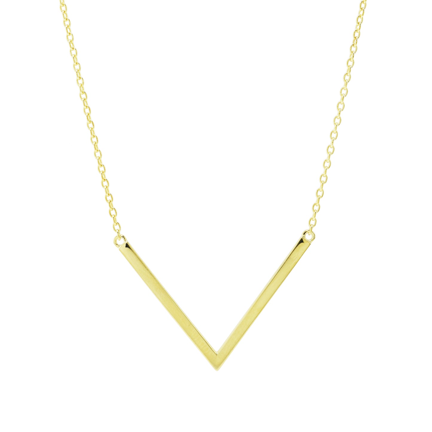 Séchic 14k Chevron Pendant Necklace 18"