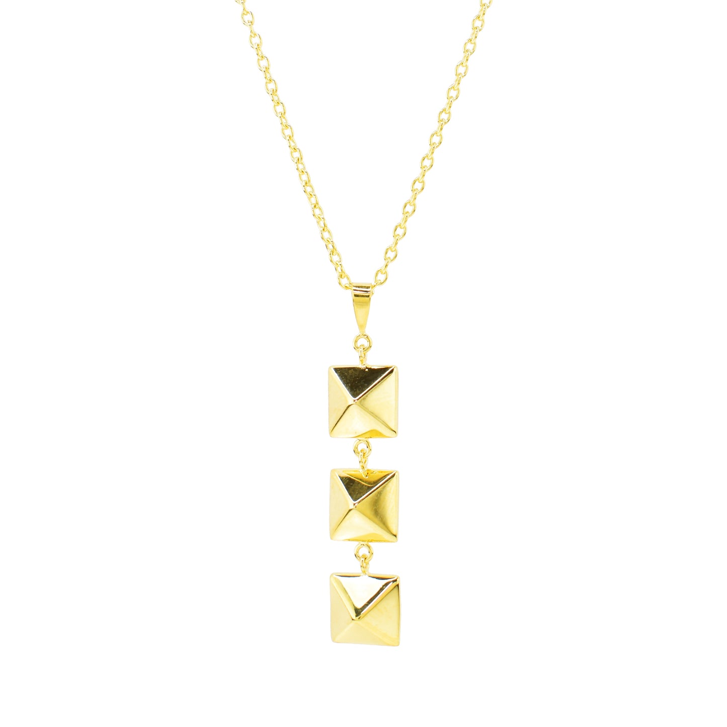 Séchic 14k Pyramids Pendant Necklace 18"