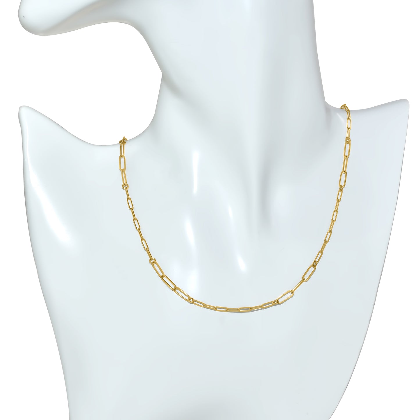 Séchic 14k Paperclip Mixed Gauge Adjustable Chain Necklace 18"